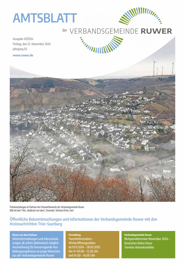 Amtsblatt VG Ruwer Titelblatt 47/2024