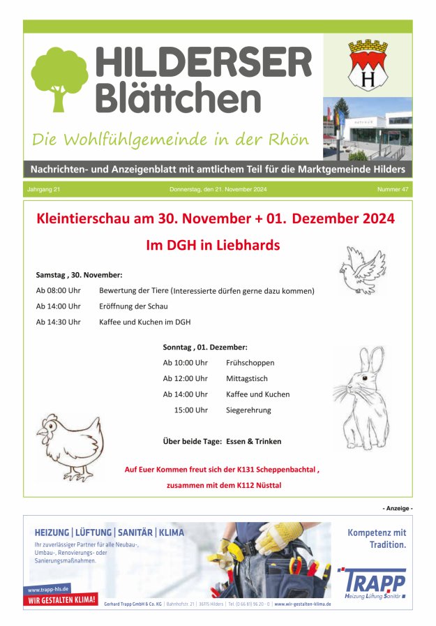Hilderser Blättchen Titelblatt 47/2024
