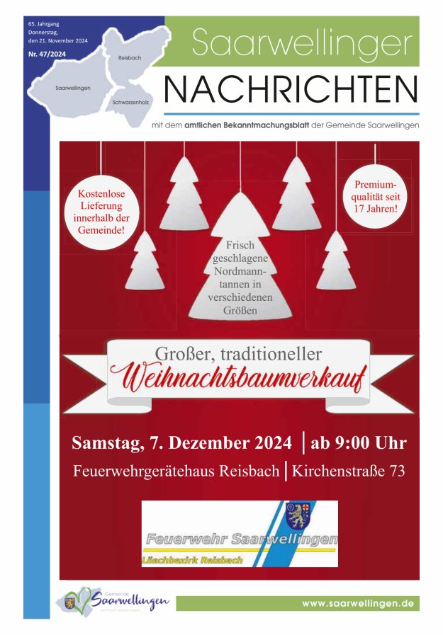 Saarwellinger Nachrichten Titelblatt 47/2024