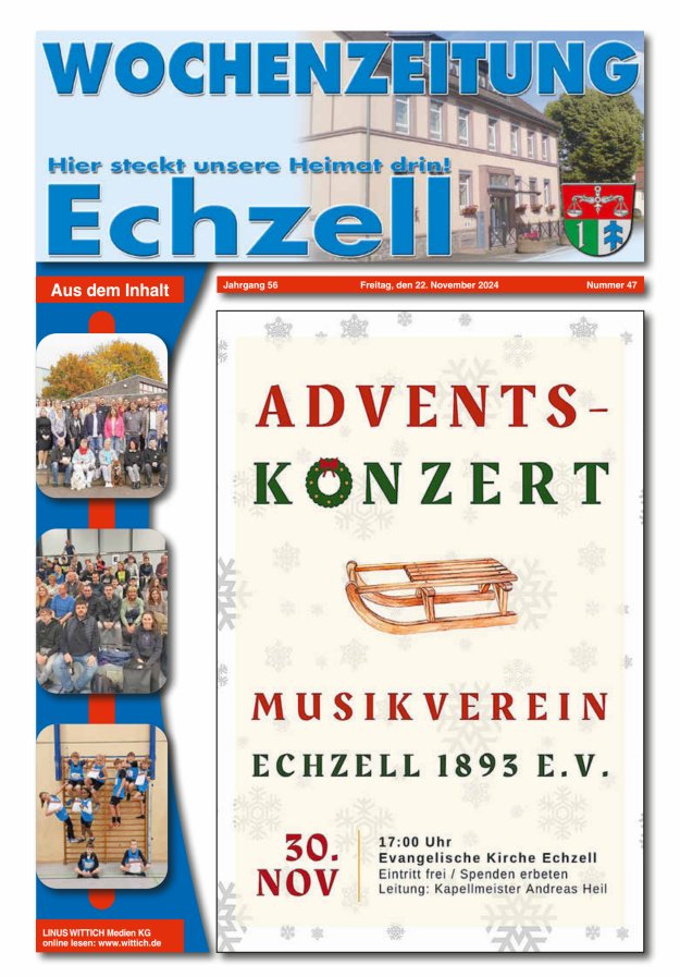 Wochenzeitung für die Gemeinde Echzell Titelblatt 47/2024