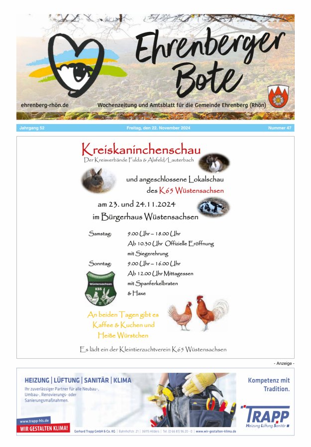 Ehrenberger Bote Titelblatt 47/2024