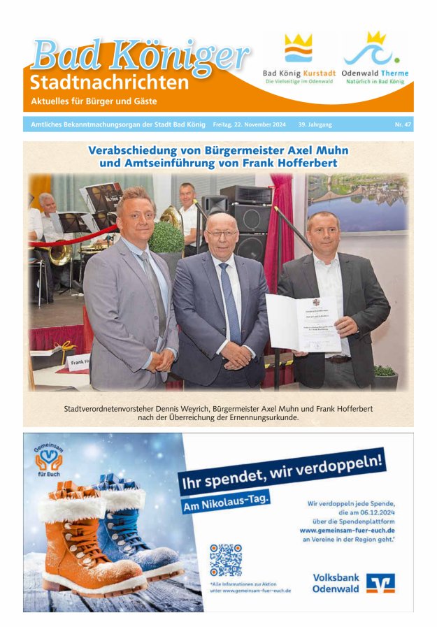 Bad Königer Stadtnachrichten und Badeblatt Titelblatt 47/2024