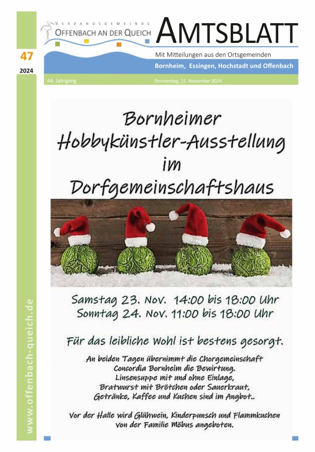 Amtsblatt VG Offenbach an der Queich Titelblatt 47/2024