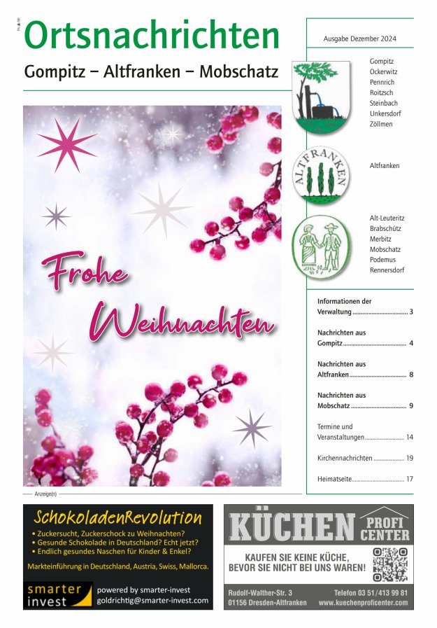 Ortsnachrichten Gompitz - Altfranken - Mobschatz Titelblatt 11/2024