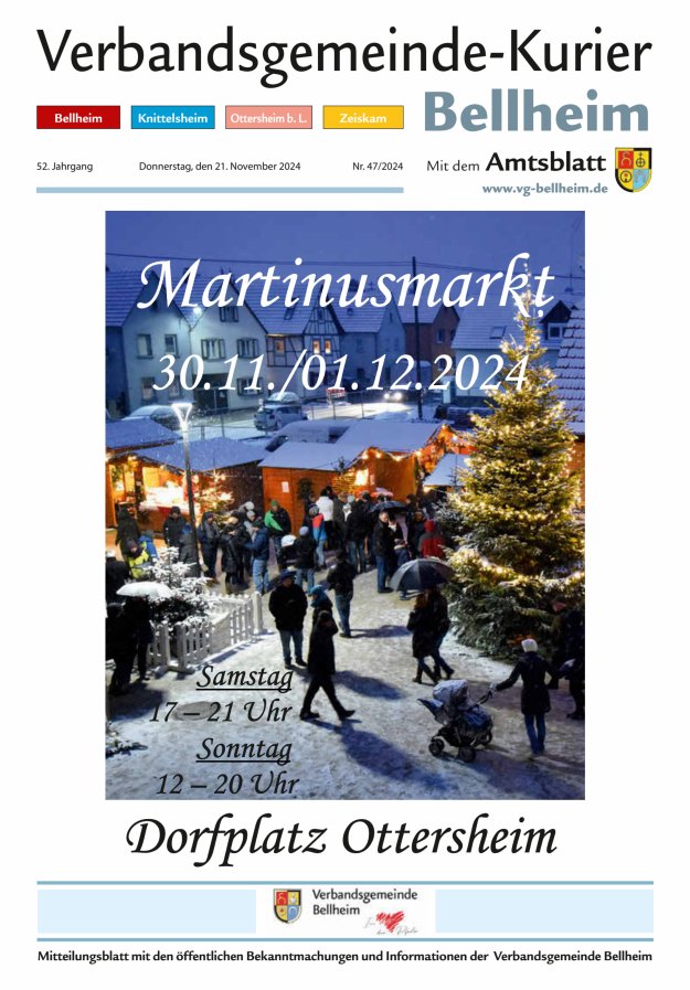 Verbandsgemeinde-Kurier Bellheim Titelblatt 47/2024