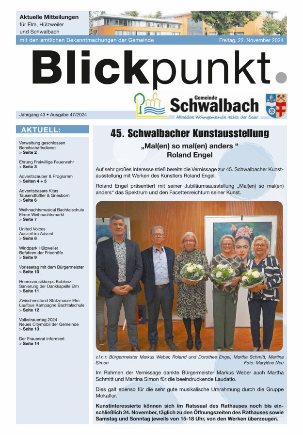 Blickpunkt Schwalbach Titelblatt 47/2024