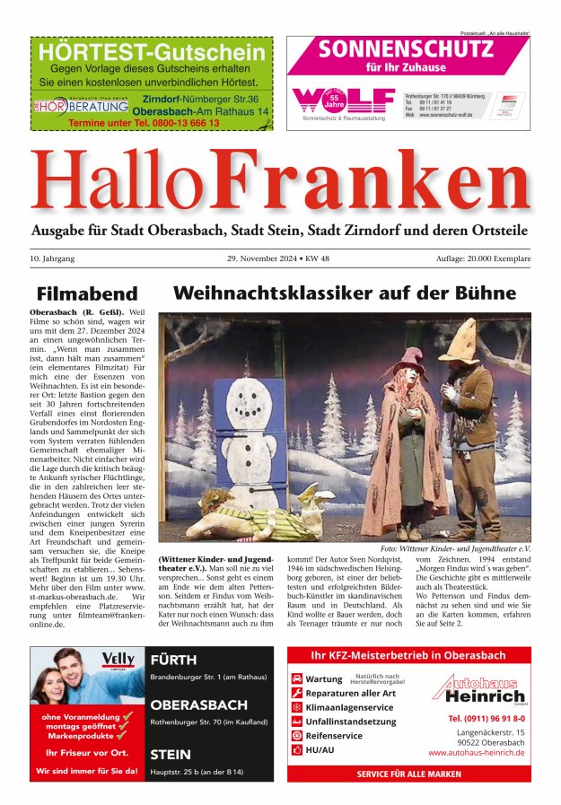Hallo Franken Fürther Umland Titelblatt 11/2024
