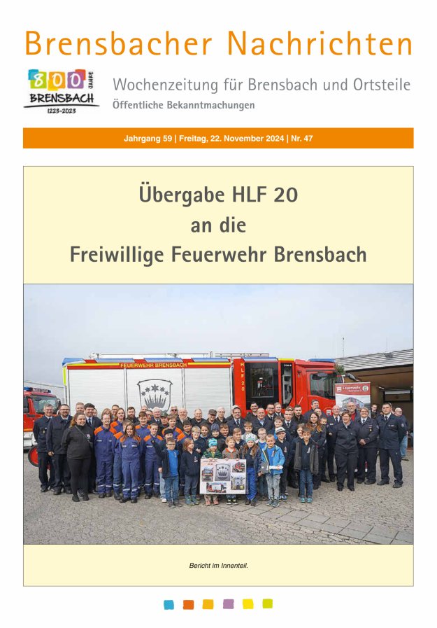 Brensbacher Nachrichten Titelblatt 47/2024