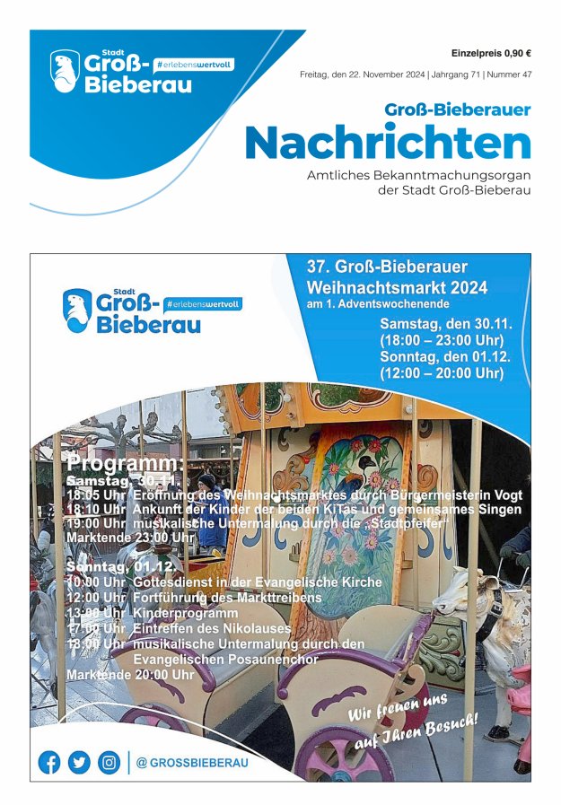 Groß-Bieberauer Nachrichten Titelblatt 47/2024