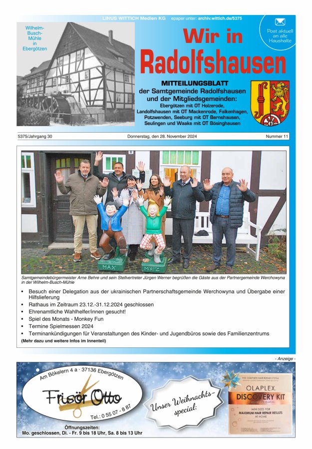 Wir in Radolfshausen Titelblatt 11/2024