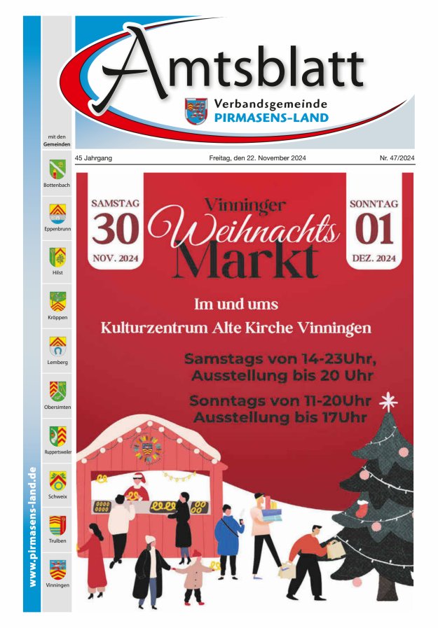 Amtsblatt VG Pirmasens-Land Titelblatt 47/2024