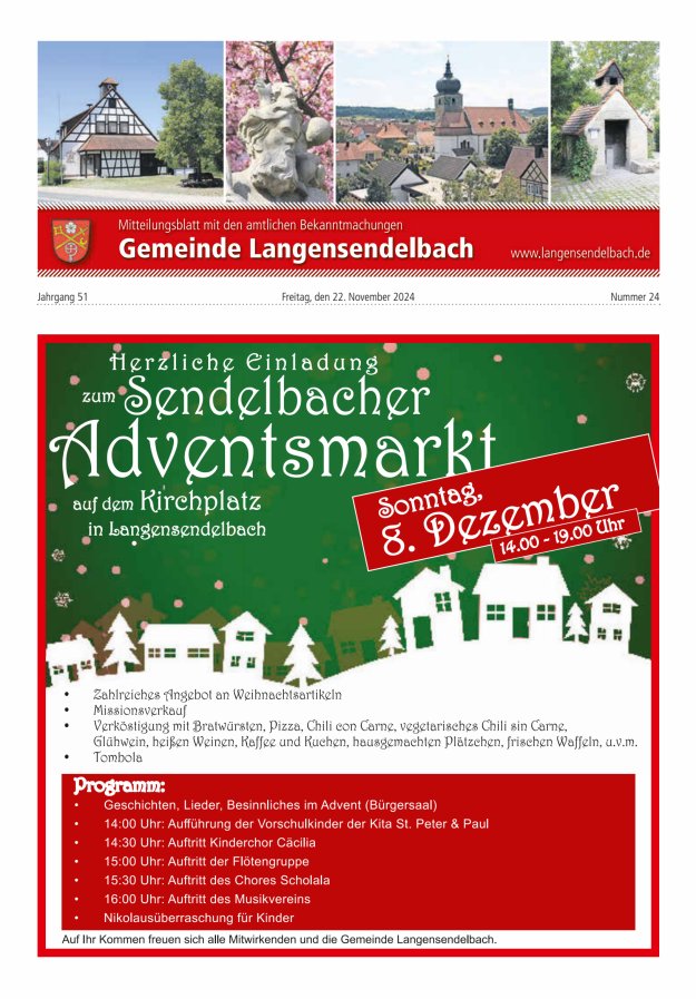 Mitteilungsblatt - Gemeinde Langensendelbach Titelblatt 24/2024