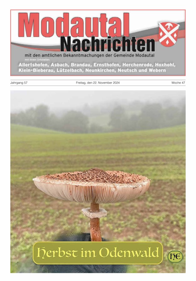 Modautal-Nachrichten Titelblatt 47/2024