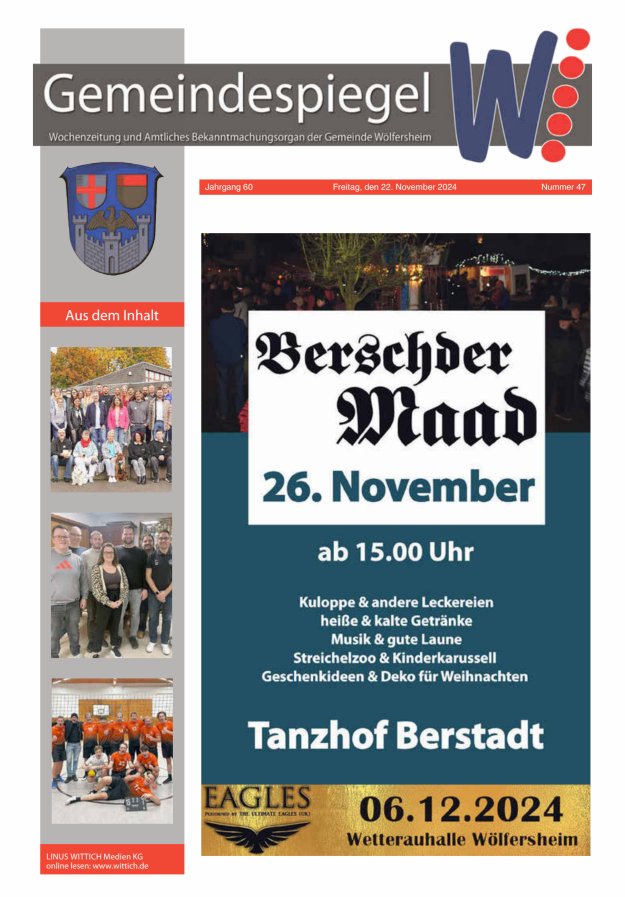 Der Gemeindespiegel Titelblatt 47/2024