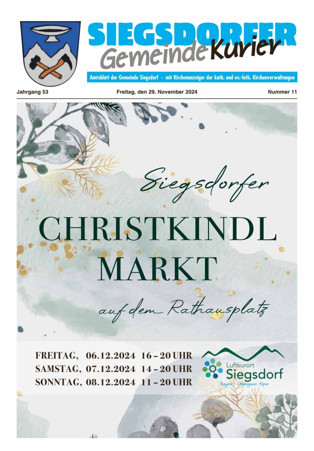 Siegsdorfer Gemeindekurier Titelblatt 11/2024