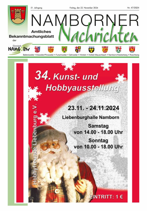Namborner Nachrichten Titelblatt 47/2024