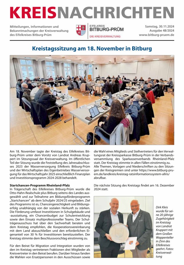 Kreis Bitburg-Prüm Titelblatt 48/2024