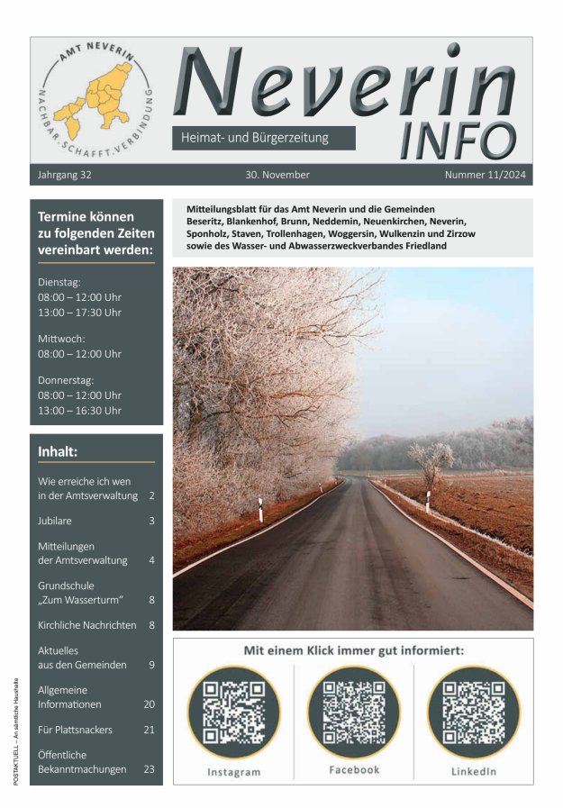Neverin INFO Titelblatt 11/2024