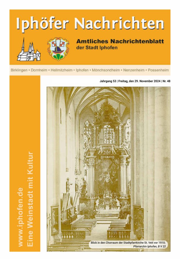 Iphöfer Nachrichten Titelblatt 48/2024