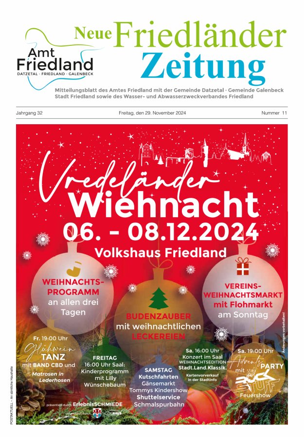 Neue Friedländer Zeitung Titelblatt 11/2024
