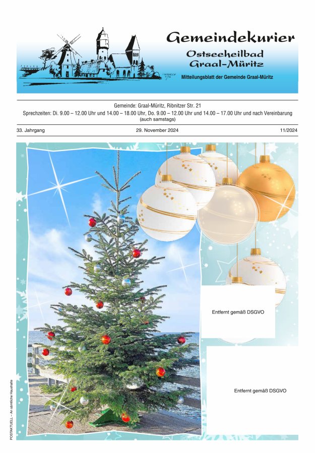 Gemeindekurier Ostseeheilbad Graal-Müritz Titelblatt 11/2024