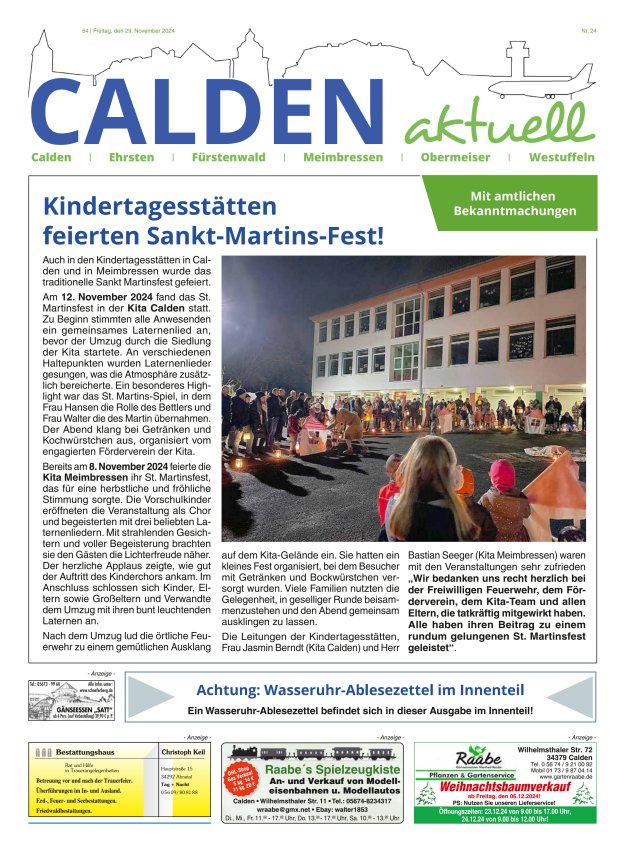 Calden aktuell Titelblatt 24/2024