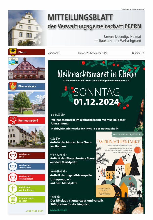 Mitteilungsblatt der Verwaltungsgemeinschaft Ebern Titelblatt 24/2024