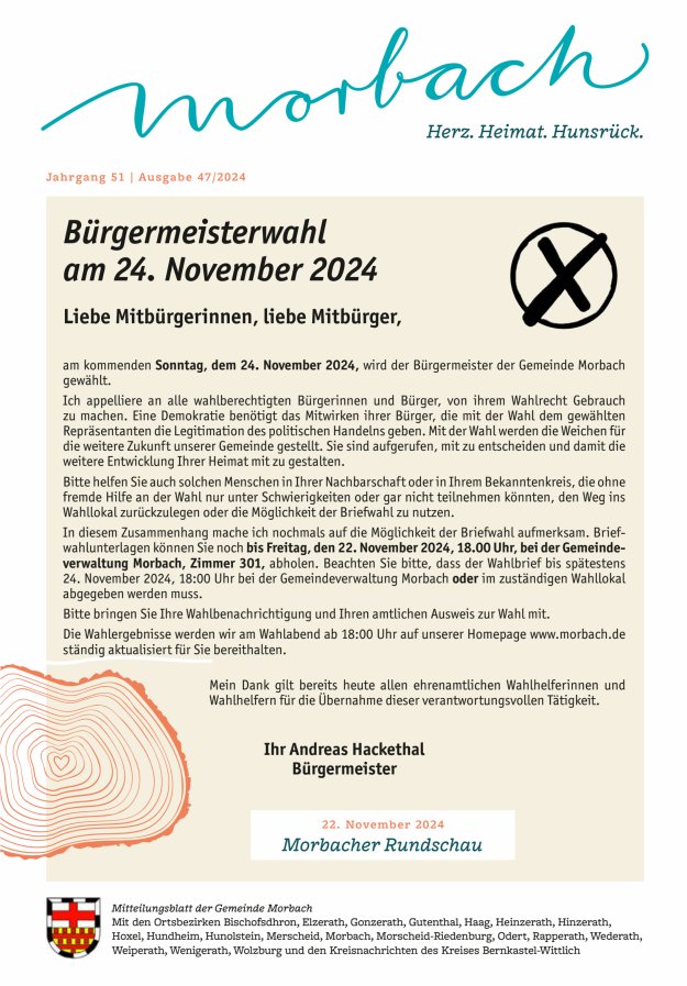 Morbacher Rundschau Titelblatt 47/2024
