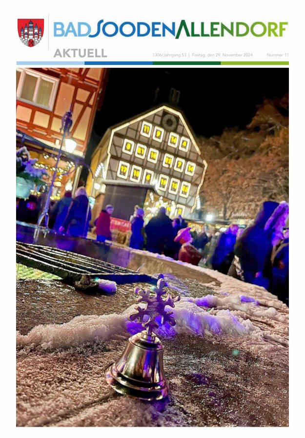 Unsere Stadt Bad Sooden-Allendorf - Bürgerzeitung Titelblatt 11/2024