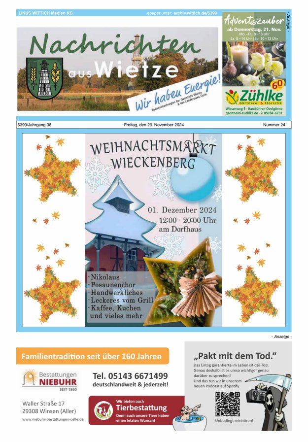 Nachrichten aus Wietze Titelblatt 24/2024