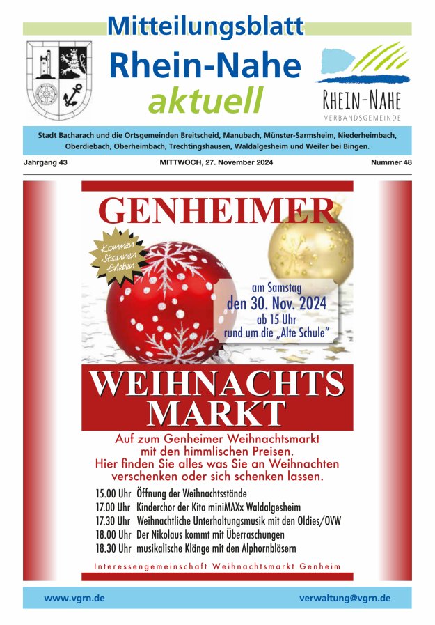 Rhein-Nahe aktuell Titelblatt 48/2024