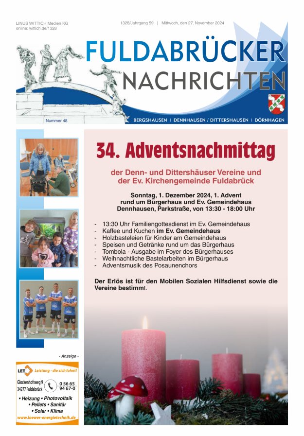 Fuldabrücker Nachrichten Titelblatt 48/2024