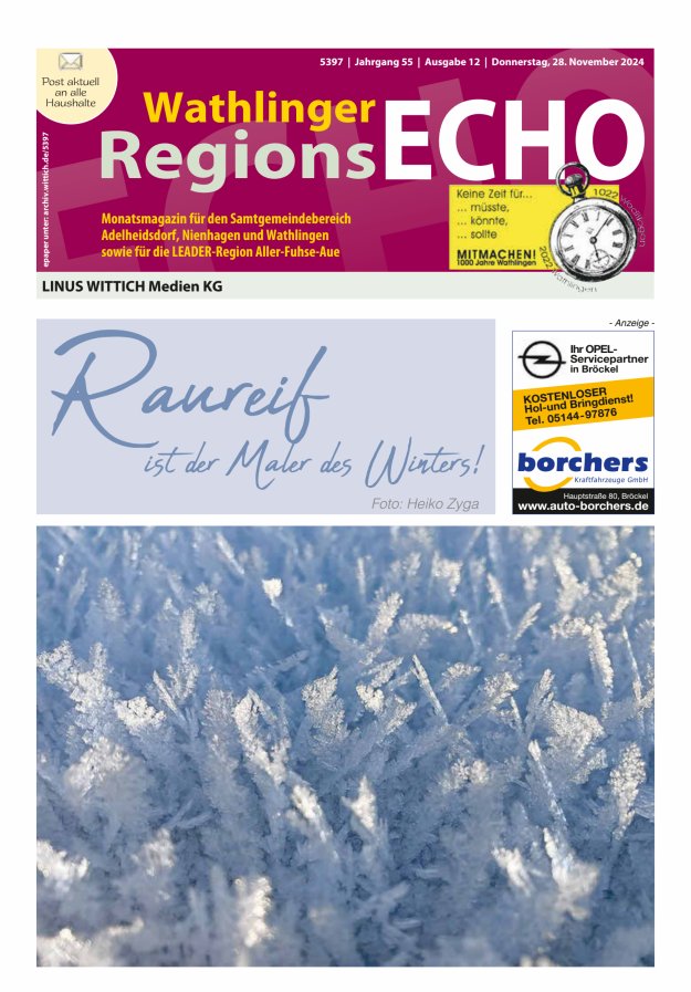 Wathlinger RegionsEcho Titelblatt 12/2024