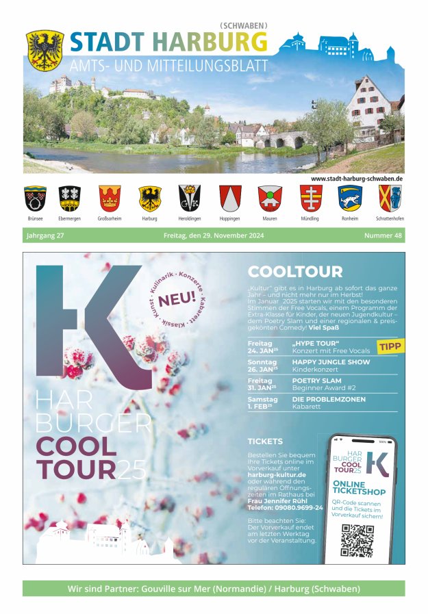 Amts- und Mitteilungsblatt der Stadt Harburg Titelblatt 48/2024