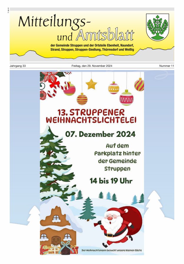 Mitteilungs- und Amtsblatt der Gemeinde Struppen und der Ortsteile Titelblatt 11/2024