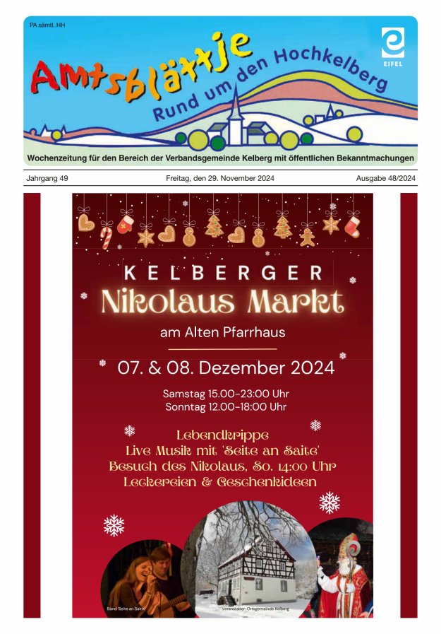 Amtsblättje - Rund um den Hochkelberg Titelblatt 48/2024