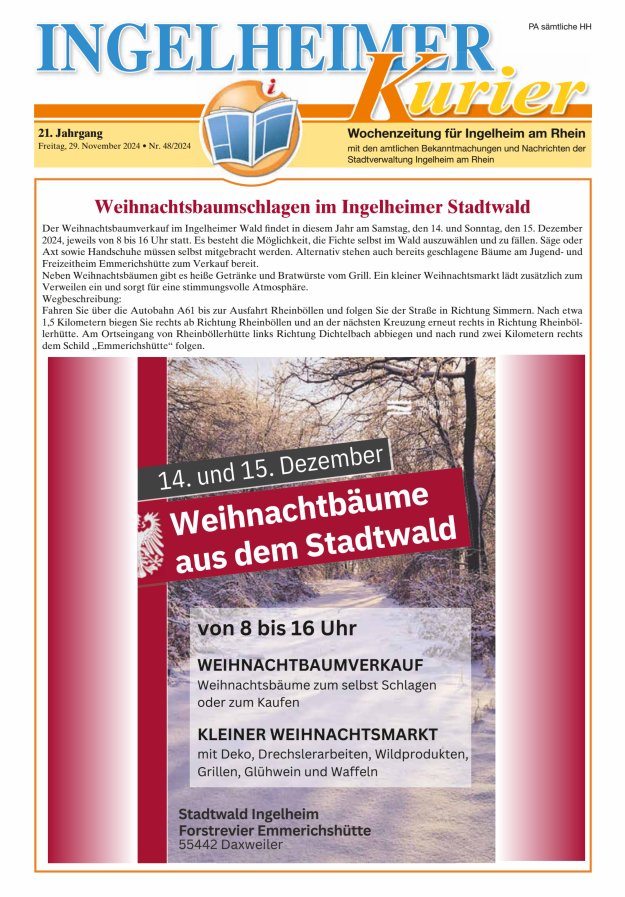 Ingelheimer Kurier Titelblatt 48/2024