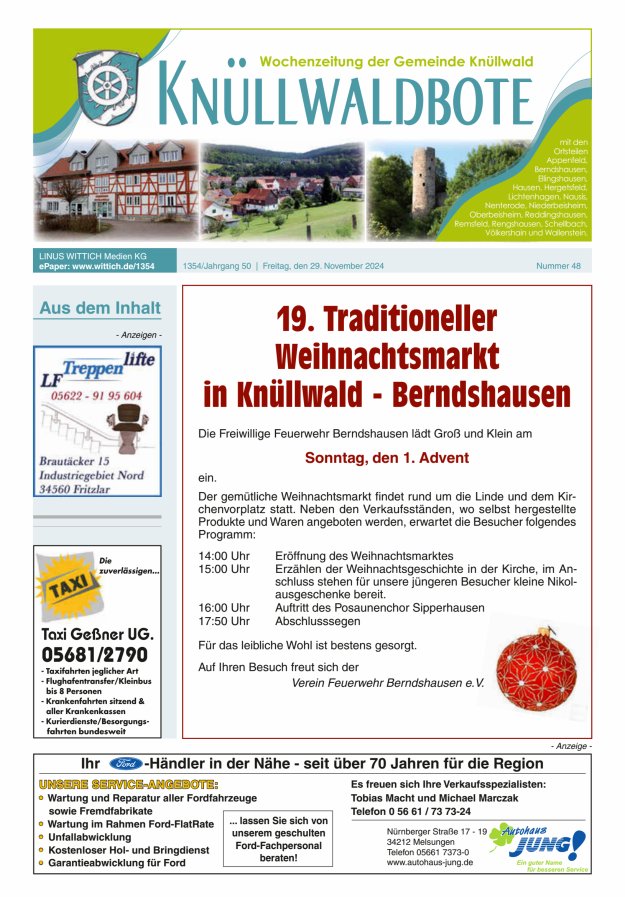 Knüllwaldbote Titelblatt 48/2024