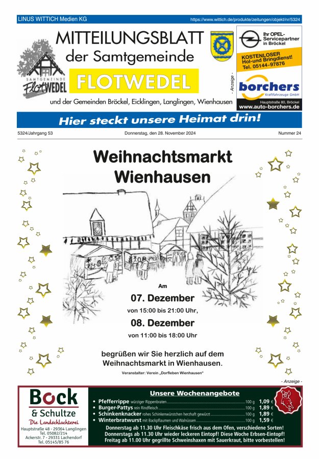 Mitteilungsblatt der Samtgemeinde Flotwedel Titelblatt 24/2024