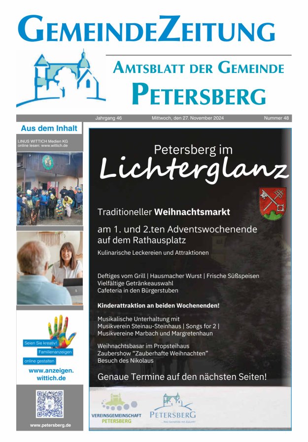 Amtsblatt Blickpunkt Petersberg Titelblatt 48/2024