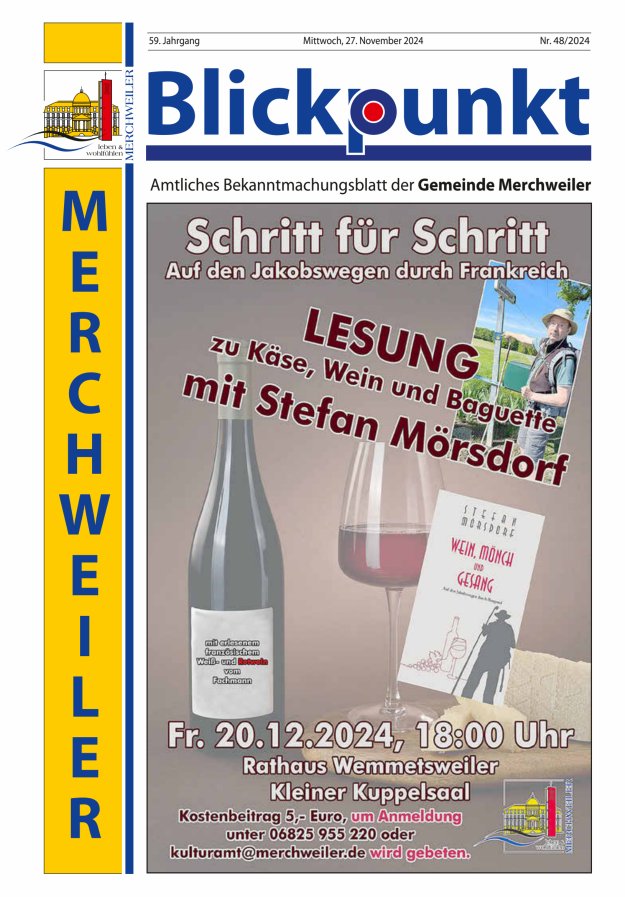 Blickpunkt Merchweiler Titelblatt 48/2024