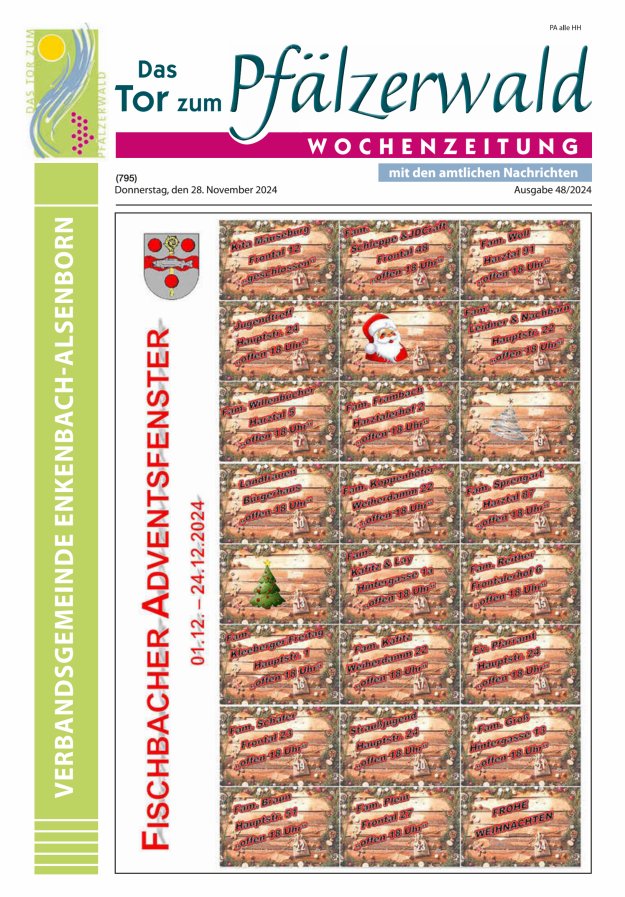 Das Tor zum Pfälzer Wald - VG Enkenbach-Alsenborn Titelblatt 48/2024