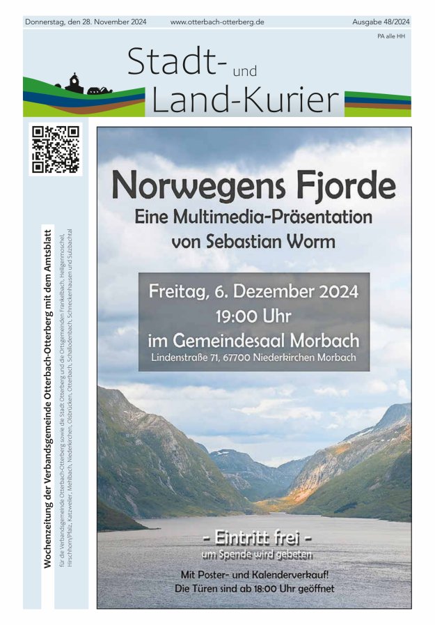 Stadt- und Land-Kurier Otterbach-Otterberg Titelblatt 48/2024