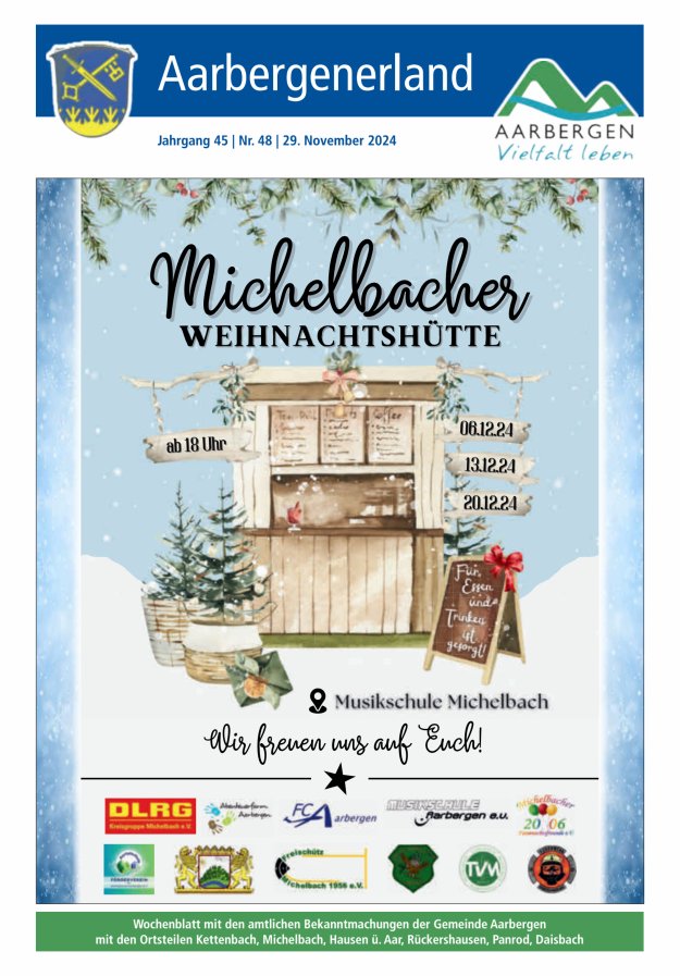 Aarbergenerland - Wochenblatt mit den amtlichen Bekanntmachungen Titelblatt 48/2024