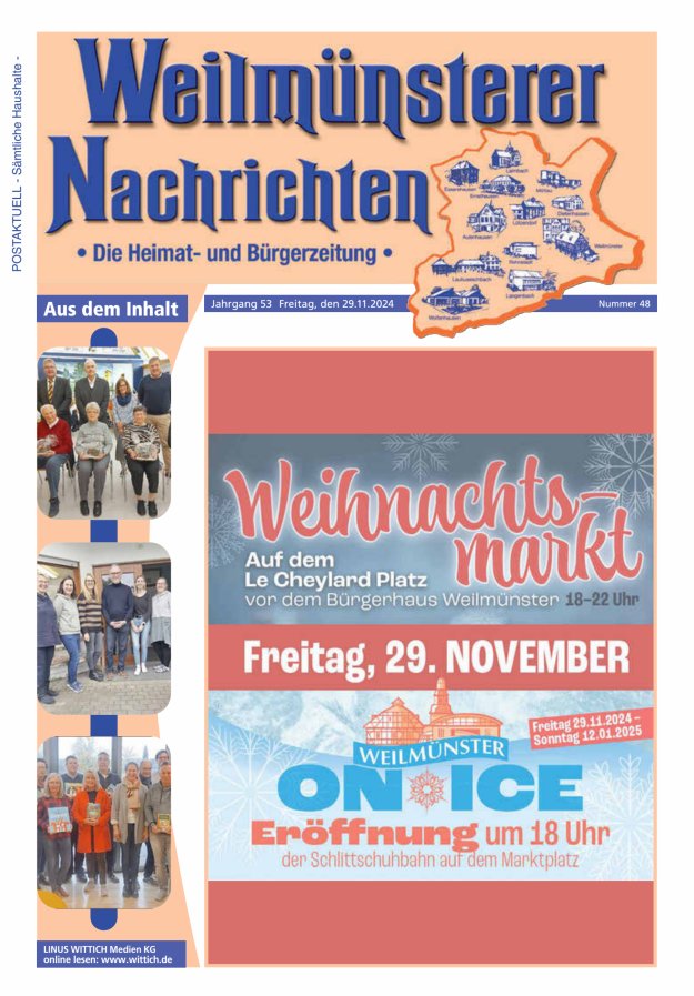 Weilmünsterer Nachrichten Titelblatt 48/2024