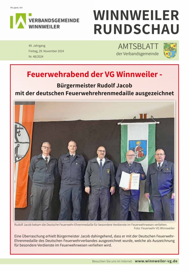 Winnweiler Rundschau Titelblatt 48/2024