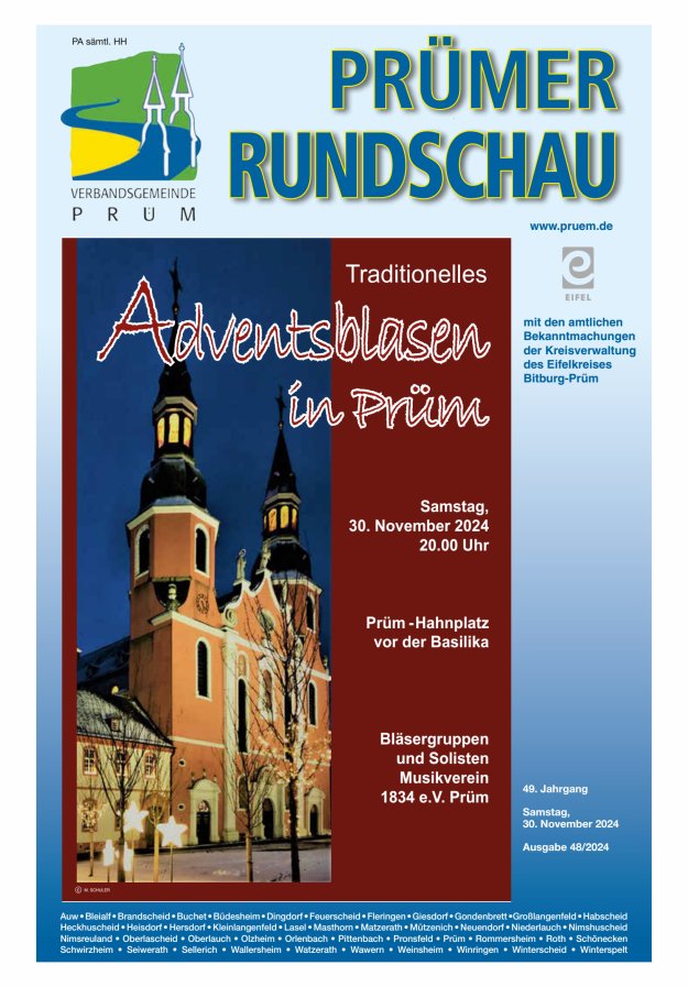 Prümer Rundschau Titelblatt 48/2024