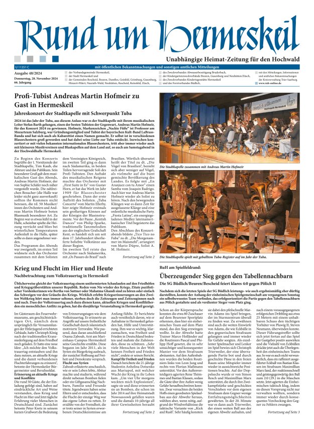 Rund um Hermeskeil Titelblatt 48/2024