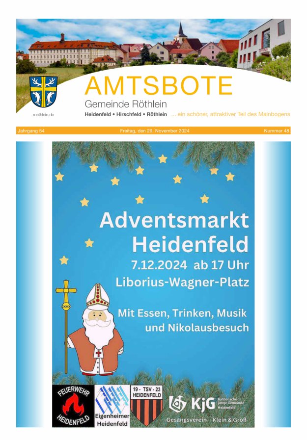 Amtsbote der Großgemeinde Röthlein Titelblatt 48/2024