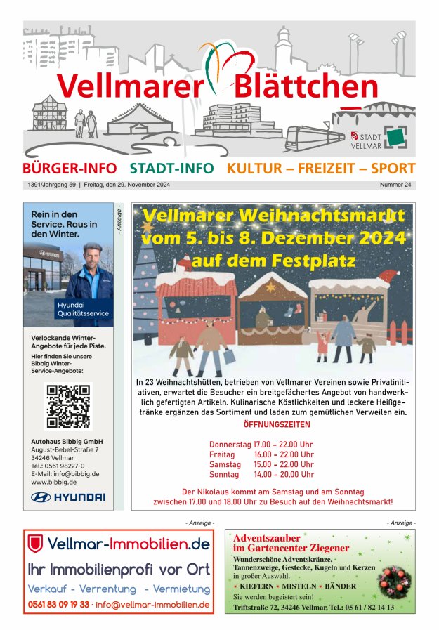 Vellmarer Blättchen Titelblatt 24/2024